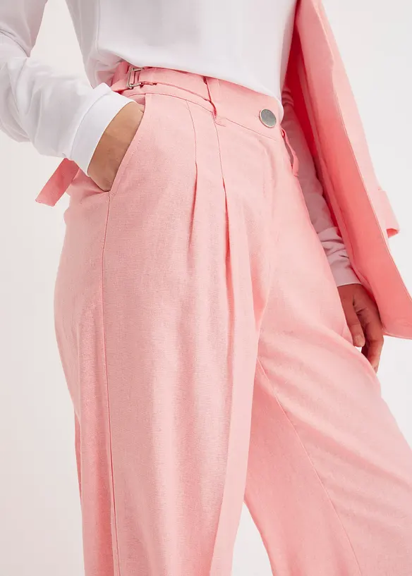 Pantaloni a palazzo in misto lino leggero, bonprix