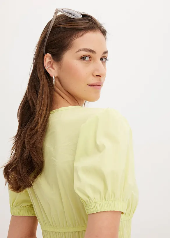 Abito midi con vita elasticizzata arricciata, bonprix