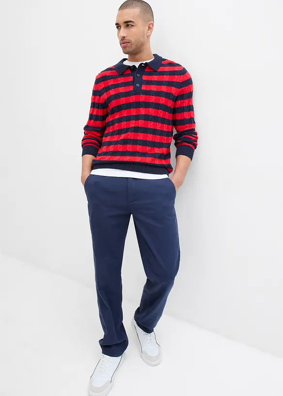 Pantaloni chino in puro cotone straight, relaxed fit, bonprix