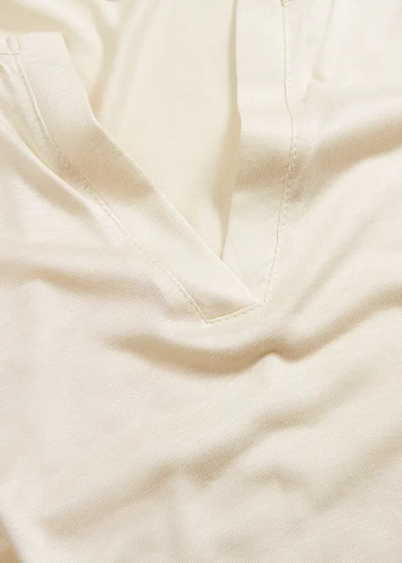 Maglia a serafino in morbida viscosa, bonprix