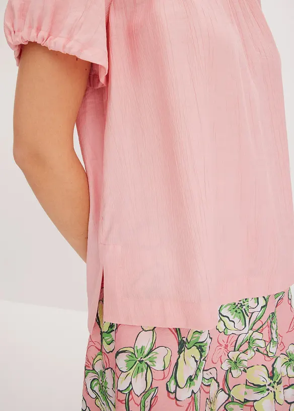 Blusa in crinkle operato, bonprix