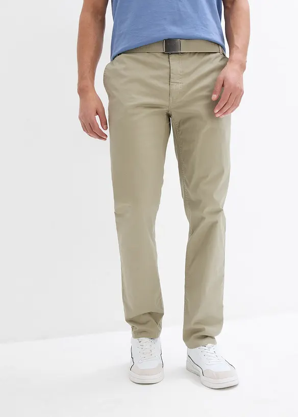Pantaloni chino regular fit elasticizzati con cintura, straight, bonprix