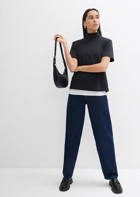 Maglia a collo alto in puro cotone biologico, bonprix