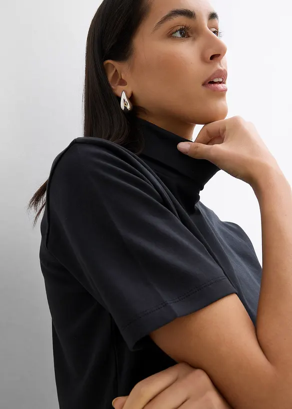 Maglia a collo alto in puro cotone biologico, bonprix