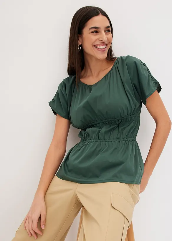 Top a blusa con arricciature, bonprix