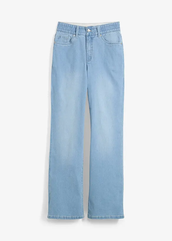 Jeans straight con spacco, vita alta, bonprix