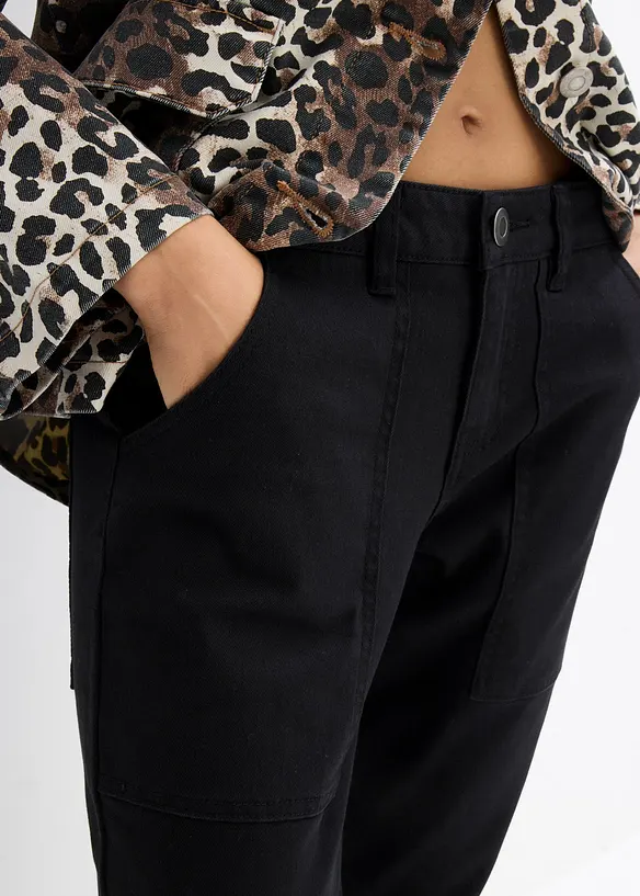 Pantaloni in twill di misto cotone elasticizzato, bonprix