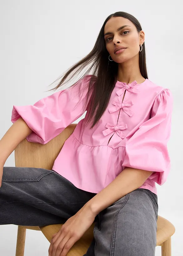 Blusa con fiocchetti, bonprix