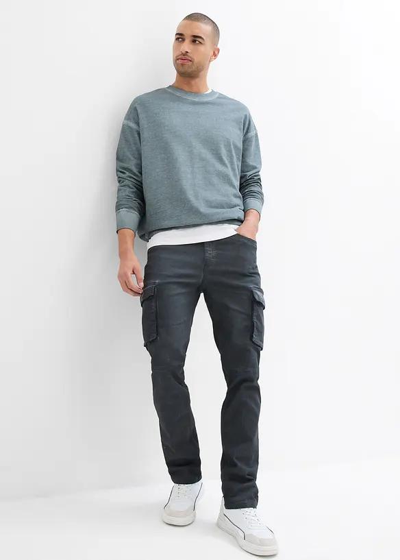 Pantaloni cargo elasticizzati effetto lavato, straight, bonprix
