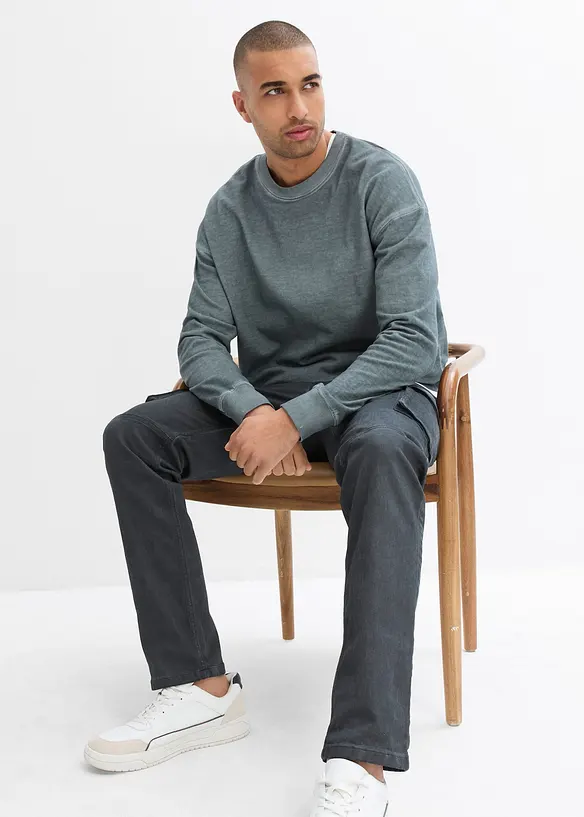 Pantaloni cargo elasticizzati effetto lavato, straight, bonprix
