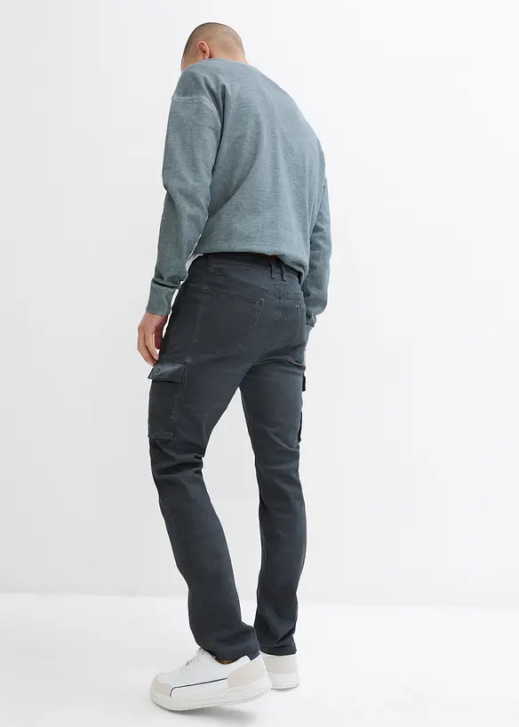 Pantaloni cargo elasticizzati effetto lavato, straight, bonprix