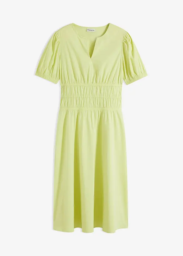 Abito midi con vita elasticizzata arricciata, bonprix