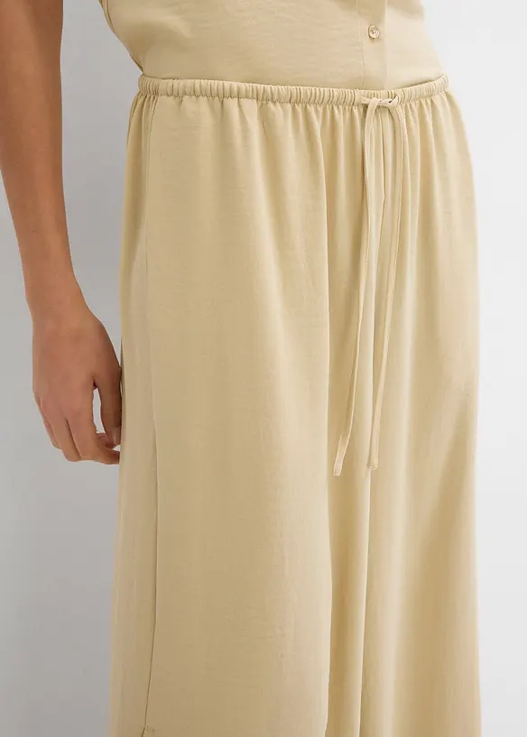Pantaloni a palazzo in crêpe strutturato, bonprix