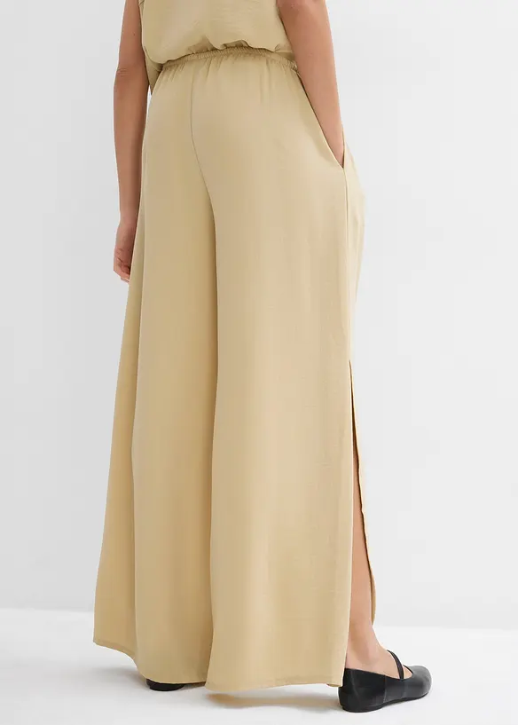 Pantaloni a palazzo in crêpe strutturato, bonprix