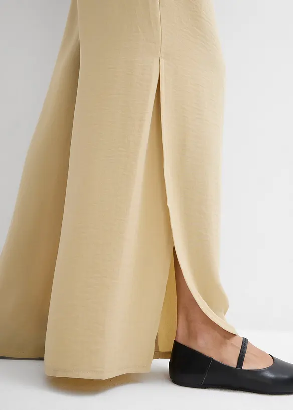 Pantaloni a palazzo in crêpe strutturato, bonprix