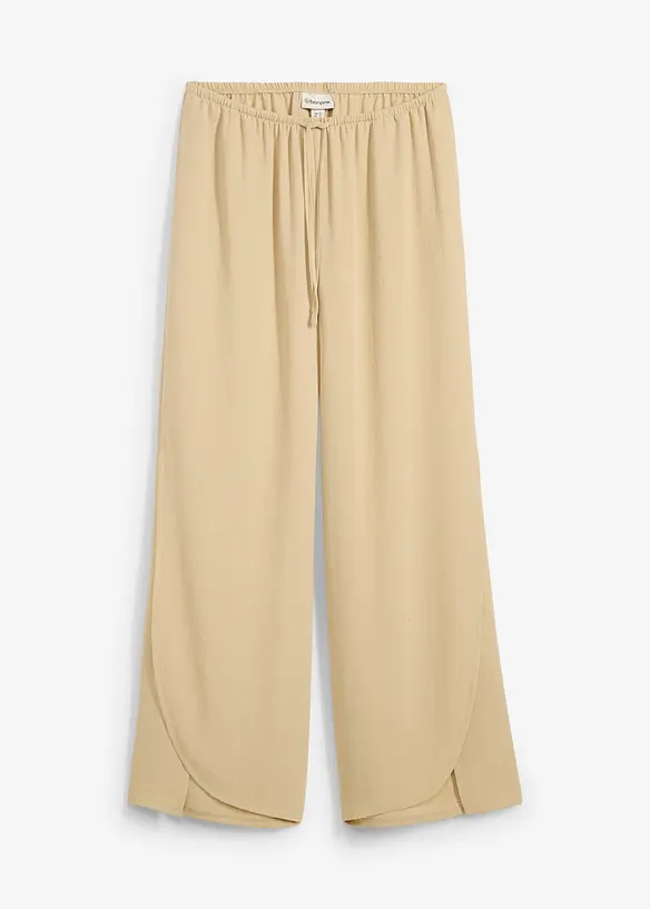 Pantaloni a palazzo in crêpe strutturato, bonprix
