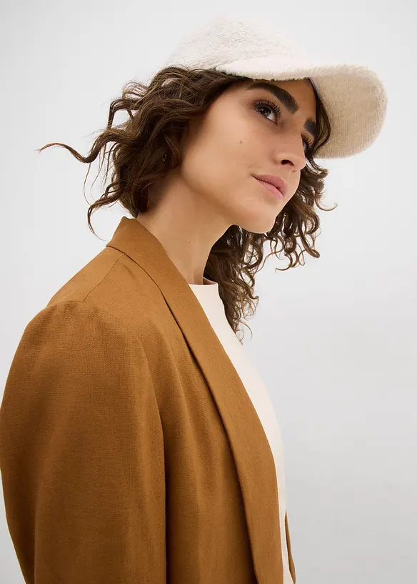 Blazer ampio in misto lino e viscosa, bonprix