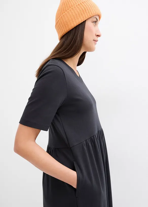 Abito di jersey svasato in cotone pesante, bonprix