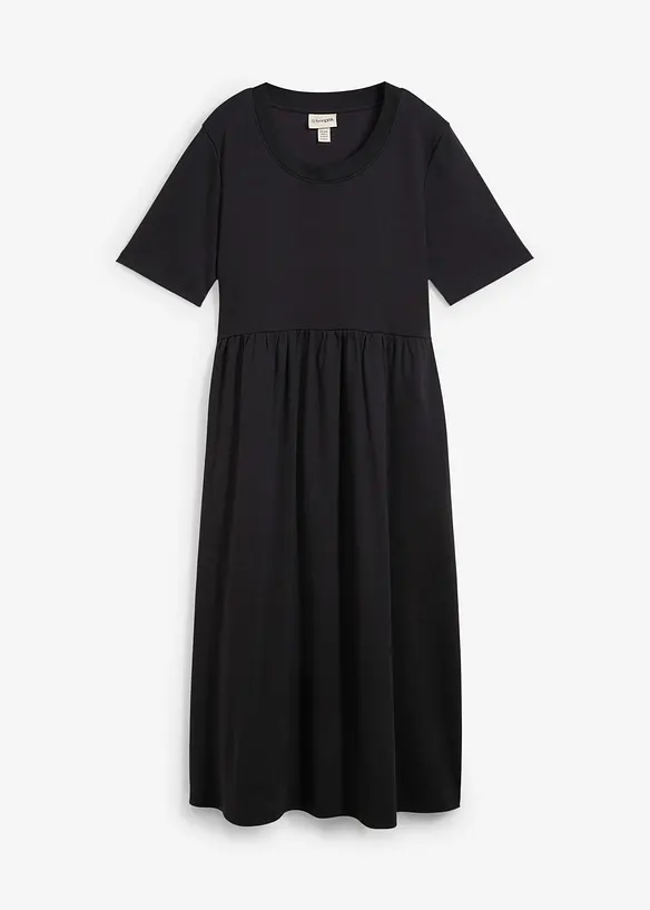 Abito di jersey svasato in cotone pesante, bonprix