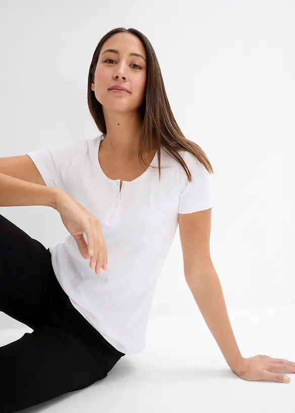 Maglia serafino in puro cotone biologico, bonprix