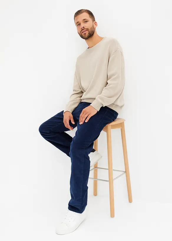 Pantaloni termici in velluto a coste con fodera in flanella relaxed fit, straight, bonprix