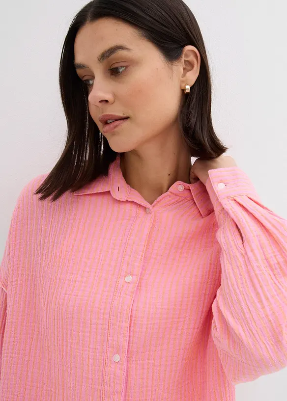 Camicia in mussola a righe, bonprix