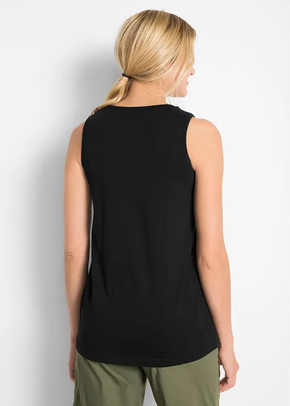 Top lungo in cotone con pizzo, bonprix