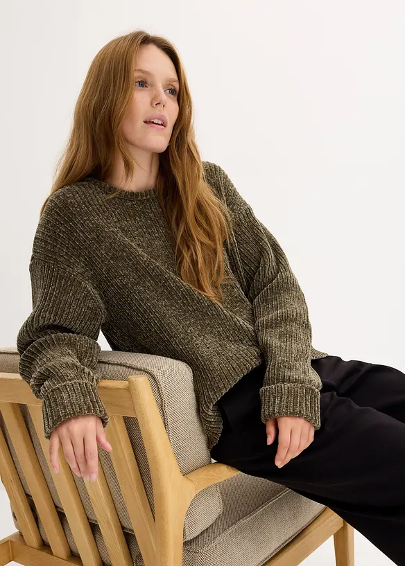 Maglione oversize in ciniglia morbida, bonprix