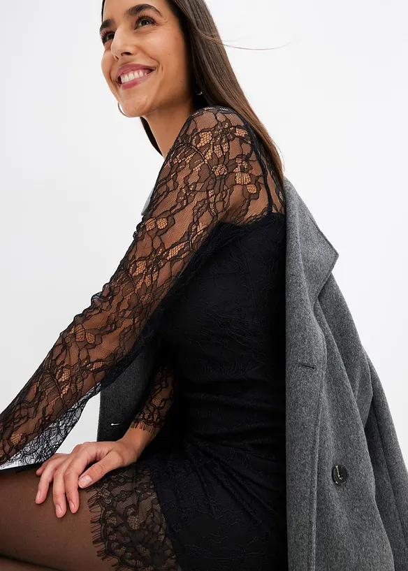 Abito in pizzo con parti trasparenti, bonprix