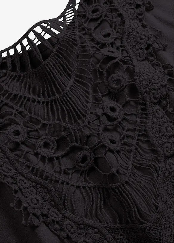 Maglia con inserto effetto uncinetto, bonprix