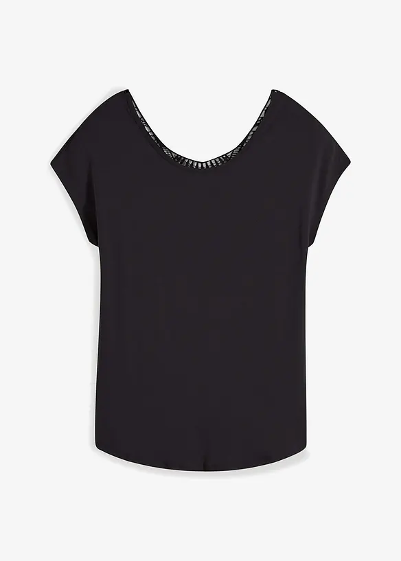 Maglia con inserto effetto uncinetto, bonprix