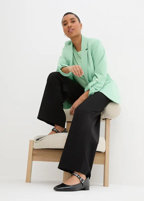 Pantaloni in punto di Roma con fascia comoda in vita, bonprix