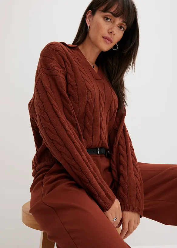 Maglione oversize in misto cachemire morbido, bonprix