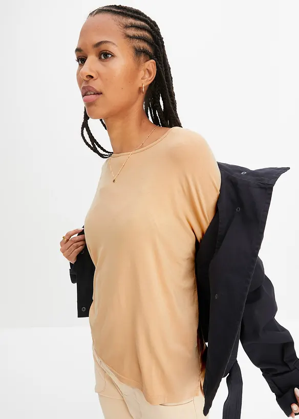 Maglia boxy in misto viscosa morbido, bonprix