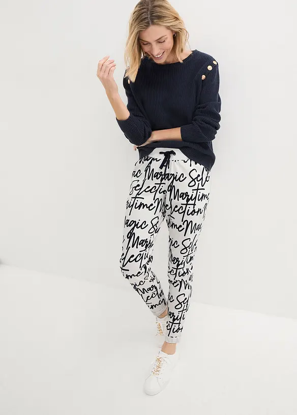Pantaloni stampati con elastico in vita, bonprix