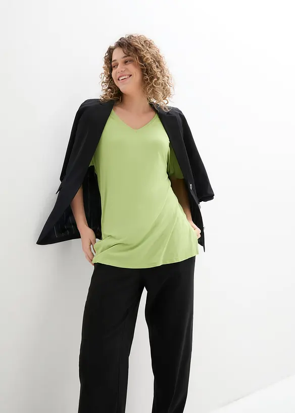Maglia lunga in misto viscosa, bonprix