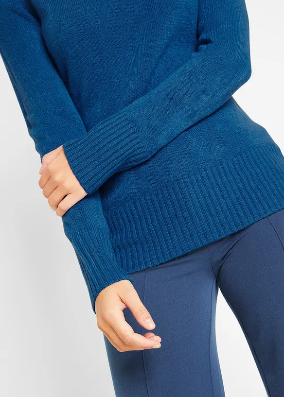 Maglione basic a collo alto in filato fine, bonprix