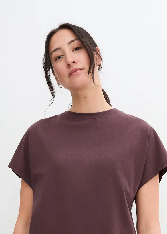 Maglia con laccetto da annodare al fondo in misto cotone e viscosa, bonprix