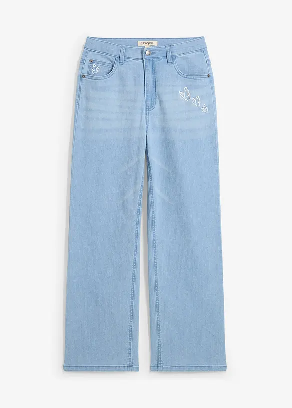 Jeans wide leg, vita media, bonprix