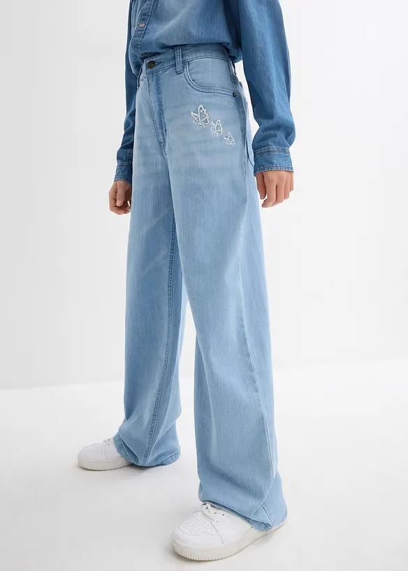 Jeans wide leg, vita media, bonprix