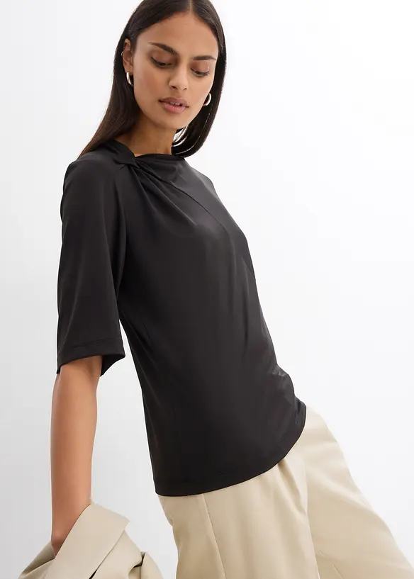 T-shirt con dettaglio annodato, bonprix