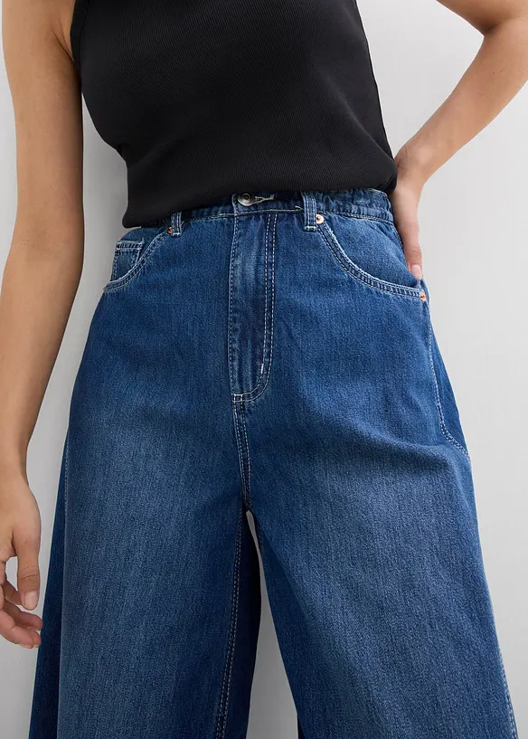 Jeans a palloncino super morbidi, vita alta, bonprix