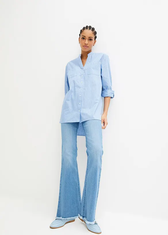Blusa lunga con maniche arrotolabili, bonprix