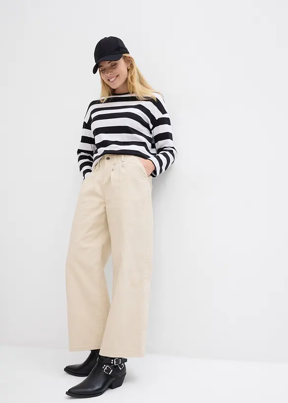 Pantaloni in twill cropped, bonprix