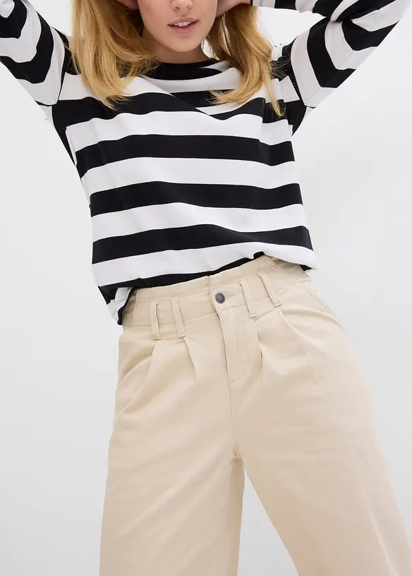 Pantaloni in twill cropped, bonprix