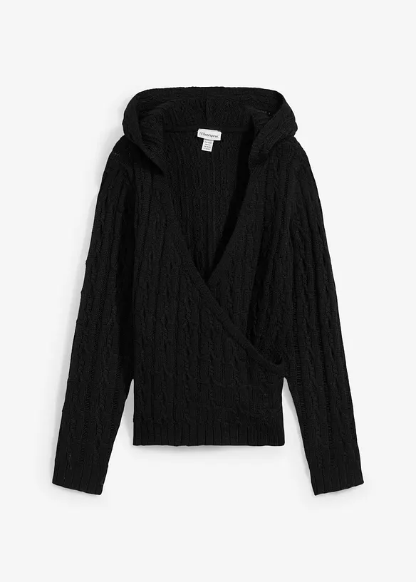 Pullover con cappuccio e fondo asimmetrico, bonprix