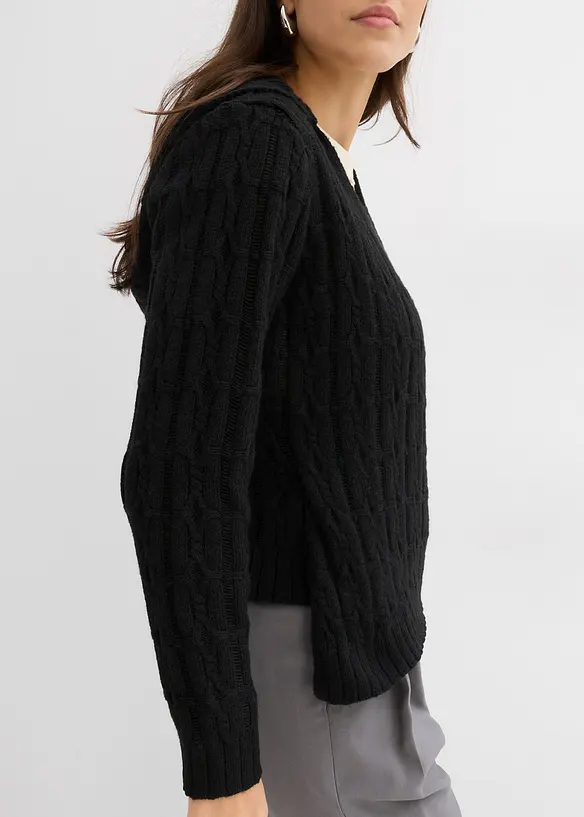 Pullover con cappuccio e fondo asimmetrico, bonprix