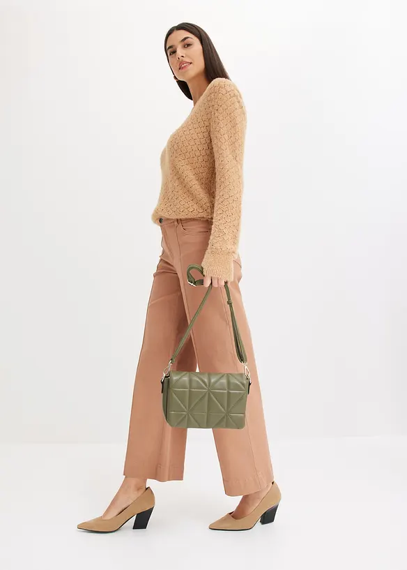 Pantaloni in twill con piega, bonprix
