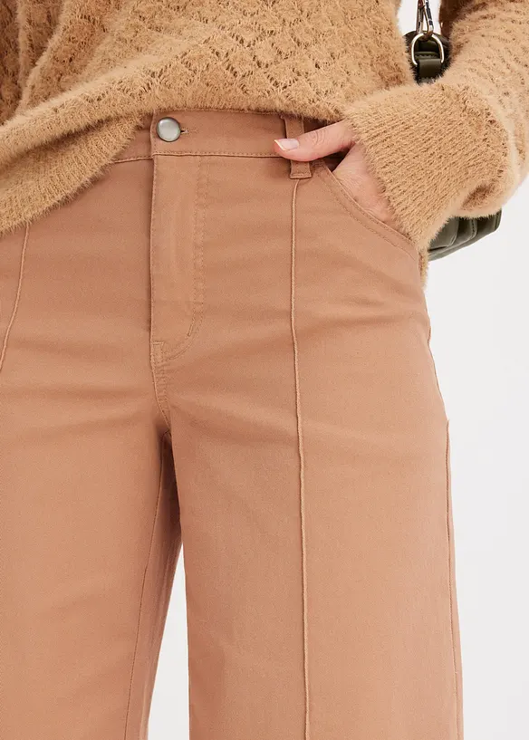 Pantaloni in twill con piega, bonprix