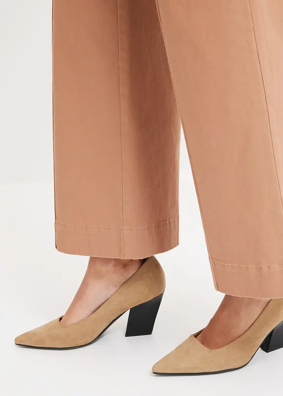 Pantaloni in twill con piega, bonprix